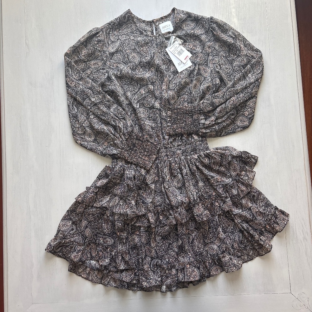 MISA Los Angeles paisley summer dress NWT